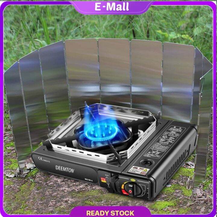 EMALL Foldable Stove Windshield Camping Cooking Gas Stove Wind