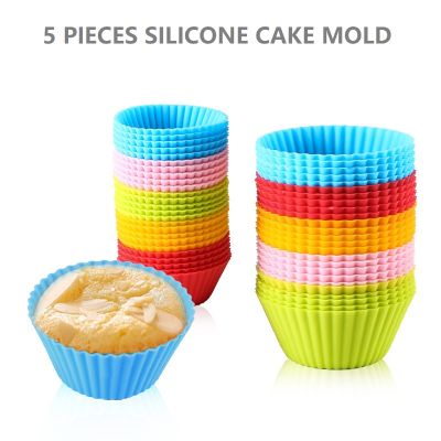 10 Pieces Mix Colors Kitchen Muffin Cup Cake Mold Non-stick Cake Mould Makers Kitchen Silicone Waffle Bakeware