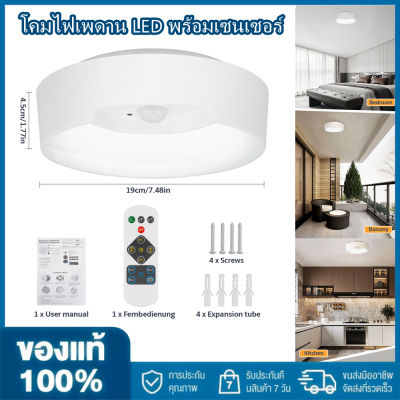 LED Ceiling Light with Motion Sensor Battery Operated 19 cm Lamp with Motion Sensor Indoor Outdoor 300LM 6000K Stairs Ceiling Light for Cabinet Balcony Storage Room Cellar Hallway Garage Bathroom Kitchen