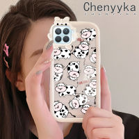 เคส Chenyyyka สำหรับ OPPO A93 2020 F17 Pro Reno 4F Reno 4 Lite เคสลายการ์ตูนน่ารักวัวเคสมือถือโปร่งใสกันกระแทกน่ารักมอนสเตอร์ตัวเล็กเลนส์กล้องถ่ายรูปที่เคสนิ่มแบบใสกรอบป้องกันซิลิโคน