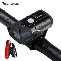 West BIKING ไฟฉาย 350 Lumens 5 โหมด กันน้ํา ชาร์จ USB สําหรับติดด้านหน้ารถจักรยาน