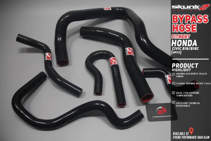 Skunk2 92-00 Honda Civic/93-97 Del Sol (Non DOHC VTEC) Radiator Hose Kit (Blk/Rd 2 Hose Kit)