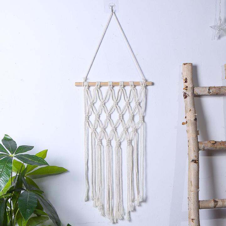 moon-macrame-แขวนผนังแบบทอศิลปะบนผนังทอโบฮีเมียนประดับถักทอพรมผนังพรมมาเครมนอร์ดิกสำหรับสถานรับเลี้ยงเด็ก-อพาร์ทเม้น-ห้องนอน