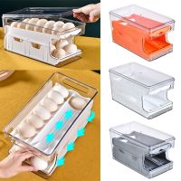 Egg Storage Box Rolling Slide Container Food Fridge Drawer Organizer Boxes Plastic Storage Container Refrigerators Organizations