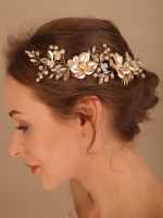 【YF】 Alloy Crystal Bead Flower Bride Hair Comb Headband Wedding Jewelry Fashion Handmade Headpiece Tiara Bridal Accessories