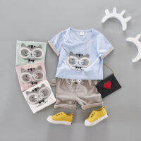 0-4 years 80-110cm kids fashion t-shirt baby boy geometry t-shirt+short pants clothes set TJ002