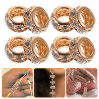 WINOMO 20 ชิ้นเครื่องประดับทำ Rondelle spacer beads diy กำไลลูกปัดทองแดง rhinestone ลูกปัด