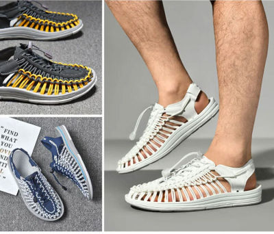 carmar รองเท้าผู้ชายขนาดใหญ่ชุดใหม่สไตล์ลำลองแห่งฤดูร้อน รองเท้าสบายผู้ชายแบบผูกเชือกโรมันสำหรับการพักผ่อนบนชายหาด