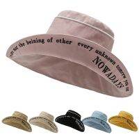 fisherman hat summer new sunscreen outdoor shade letter embroidery fashion womens