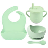 Silicone Baby Feeding Bowl Food Grade Tableware Set for Children Anti-flip Toldder Dinnerware Silicone Dishes for Baby Plate