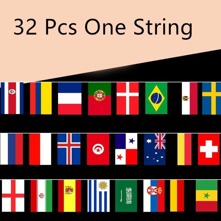 อุปกรณ์อิเล็กทธงแขวนสำหรับเล่นกีฬาแฟร์ๆบราซิลธงประจำชาติโลกป้ายแขวนแบนเนอร์-hcz37103สายรุ้ง32ชิ้น-ชุด