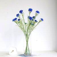 【LZ】♈卍✚  70cm Nordic Blue 3 Cabeça Longo Ramo Estrelado Cornflower Seda Flores Artificiais Casa Decoração Do Casamento Flore Fleurs Artificielles