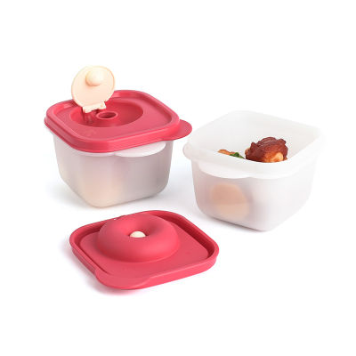 Tupperware 275mlไมโครเวฟกล่องสี่เหลี่ยมขนาดเล็ก กล่องอาหารกลางวัน พลาสติกแบบพกพาอาหารกลางวัน Bento บรรจุภาชนะอัดลม