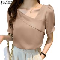 COD dhdfxcz ZANZEA Women Korean Style Short Sleeved Office V-Neck Shirts Party Blouse