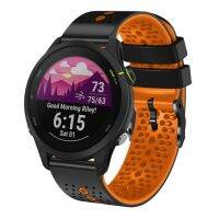 สำหรับ Garmin Forerunner255 22มม. เป็นรูสองนาฬิกาซิลิโคนสีวง