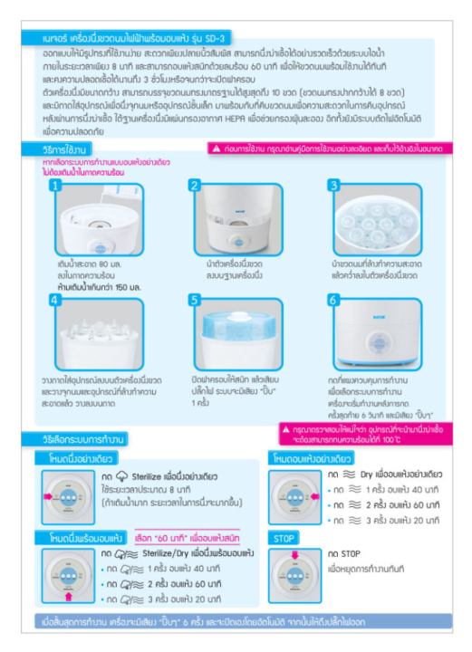 ประกัน1ปี-ส่งฟรี-natur-เครื่องนึ่งขวดนม-พร้อมอบแห้ง-เครื่องนึ่งขวดนมไฟฟ้า-เนเจอร์-รุ่น-sd-3-ประกันศูนย์ไทย