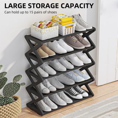 【CW】 5Tier X-shaped Shoes Rack Dust-proof Shelf Organizer Holder Door Removable Multi-layer Storage Cabinet