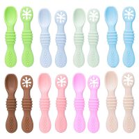 Baby Spoon Forks Set Food Grade Silicone Sticky Spoon Children Cutlery Training Spoon Kids Feeding Tableware Kitchen Accessories Bowl Fork Spoon Sets