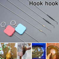 Sdha 2 ชิ้นสแตนเลสตกปลาปลาไหลตะขอกับคู่มือสายเข็มเบ็ดตกปลา fishhooks เบ็ดตกปลาปลาไหล