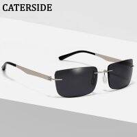 CATERSIDE New Rimless Square Sun Glasses Men 2022 Metal Driving Sunglasses Women Retro Outdoor Fashion Frameless Eyewear UV400