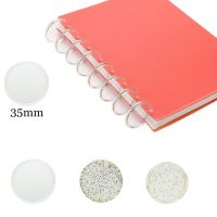 《   CYUCHEN KK 》55PCS 35MM Transparent Mushroom Buckle Notebook Loose Leaf Planner Discs Plastic Binding Ring Solid Buckle Binder Notebook