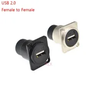 1PCS D type metal usb female socket module panel mounting holder adapter usb 2.0 female to female connector for 86 panel cannon