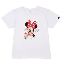 เสื้อยืดคุณภาพดี เสื้อยืดสีขาวDisney Mickey Go Womens Milk Tea With Bubble T-Shirt - เสื้อยืดครอบครัวผู้หญิง มิกกี้โกลายชานมไข่มุก  สินค