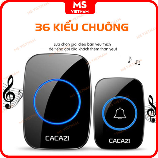 Chuông cửa không dây cacazi a10 - bộ 1 nút 1 chuông - dùng điện bền bỉ - ảnh sản phẩm 4