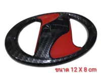 ป้ายโลโก้ toyota สีแดงขอบแคฟร่า ขนาด 12 x 8cm มีกาวสองหน้าแปะด้านหลังสำหรับ altis vios yaris * **ส่งเร้วทันใจ**