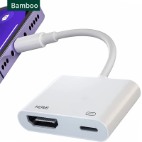 Lightning To หัวแปลงสัญญาณ HDMI USB C To HDMI Multi-Port [รับรองโดยแอปเปิ้ลเอ็มเอฟไอ] BPlug &amp; Play ตัวแปลงหน้าจอ1080P พร้อมชาร์จพอร์ตฟ้าผ่า iPhone ไปยังหัวแปลงสัญญาณ HDMI ที่เข้ากันได้กับอุปกรณ์ IOS สำหรับโปรเจคเตอร์/มอนิเตอร์/ทีวี