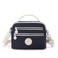 2023 New Womens Fashion Trend Shoulder Bag Japanese Simple Contrast Straddle Bag Nylon Mobile Phone Zero Purse Bag