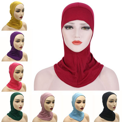 Xinyi3 ผู้หญิงฝาครอบ HeadWrap ผ้าพันคอหมวกมุสลิม Hijab Pure สีเสื้อผ้าอุปกรณ์เสริมมุสลิม Turban Lady Soft