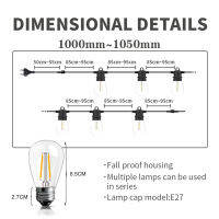 10M 20M 30M ไฟ LED String เกรดเชิงพาณิชย์กันน้ำ S14 E27 Warm LED R Edison Filament หลอดไฟสำหรับวันหยุด Garland Garden