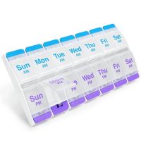 【YF】✸  Push (7-Day) Pill Medicine Vitamin Organizer Weekly 2 a Day AM/PM Large Compartments Arthritis