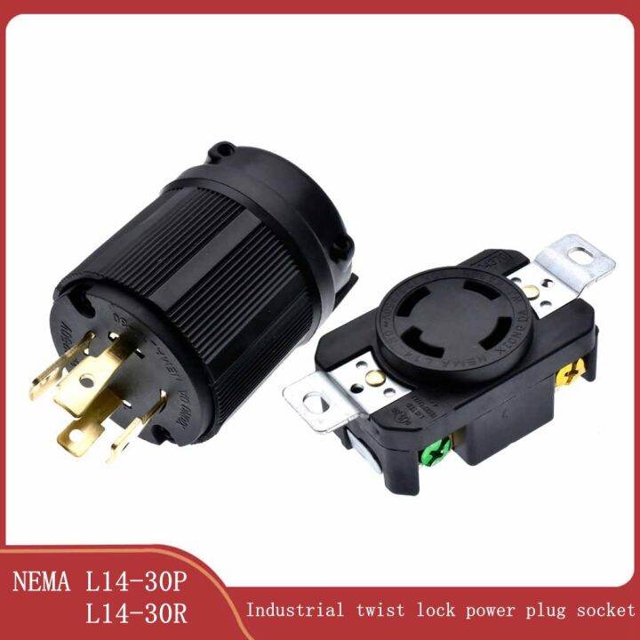 POWGRN Generator Verlängerungskabel 30A – 10m, NEMA L14-30 Stecker, 4-polig, 125/250V, 7500W, Gelb, STW Kabel, ETL-zertifiziert
