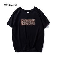 Fashion Leopard Print Women T Shirts White Black Cotton Streetwear T-shirts Women Casual Tees Tops GNQJ