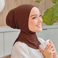 เจอร์ซี่ฮิจาบดแลมมุสลิม Katun Melar Islami Syal Dalam Topi Femme Penutup UH Jilbab Penutup Kepala Turban Polos