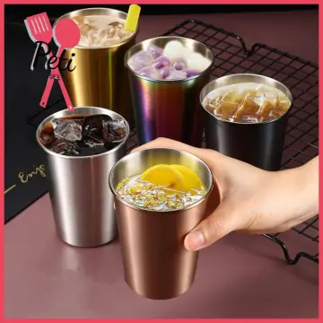 350 500ML Stainless Steel Cups with Juice Beer Glass Portion Cups