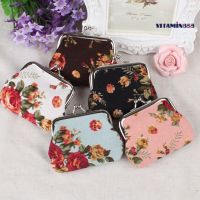 Charm Mens Hall Retro Time Flower Canvas Womens Boat Clutch Buckle Coin Purse Cash Card Holder Bag