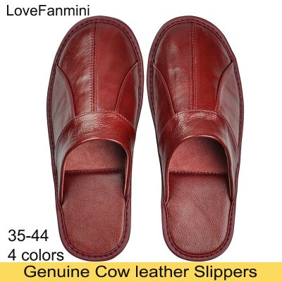 【CC】✇☫✐  Leather Slippers Homes indoor slipper summer men women elderly non-slip casual single Slides shoes