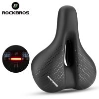 ┇∋ ROCKBROS Cycling Seat Saddle with Rear light Ultralight Breathable Bicycle Saddle Seat Mtb Superlight Bike Saddle Accessories