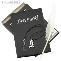 ☋ A5 Anime Notebook Set Leather Journal And Necklace Feather Pen Animation Art Writing Journal Notepad