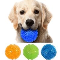 Pet Dog Cat Interactive Toys Puppy Sounding Toy Polka Squeaky Tooth Cleaning Balls TPR Training Pet Teeth Chewing Toy Thorn Ball Toys