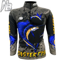 เสื้อตกปลา,ปั่นจักรยาน FB Black Gold Moster Fish (สินค้าพร้อมจัดส่ง) ป้องกันแสง UV เนื้อผ้าผิวสัมผัสนุ่มนิ่ม,ใส่แล้วรู้สึกเย็นสบาย,ระบายอากาศดี