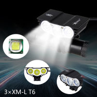 Waterproof Bike Light 3xT6 LED Front Bicycle Headlight 4 Modes Safety Night Cycling Lamp+Rechargeable +Charger