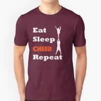 Eat. Sleep. Cheer. Repeat. Short-Sleeve T-Shirt Summer Men Streetswear T Shirt Cheerleader Cheerio Cheer Cheerleading Stunting