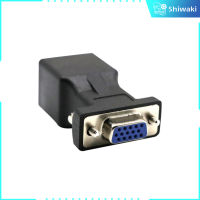 อะแดปเตอร์ตัวขยาย VGA สีดำ Shiwaki เป็นสาย Cat5/Cat6/Rj45