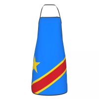 Flag Of Congo Kinshasa Zaire Apron for Women Men Funny Kitchen Bib Household Cleaning Pinafore