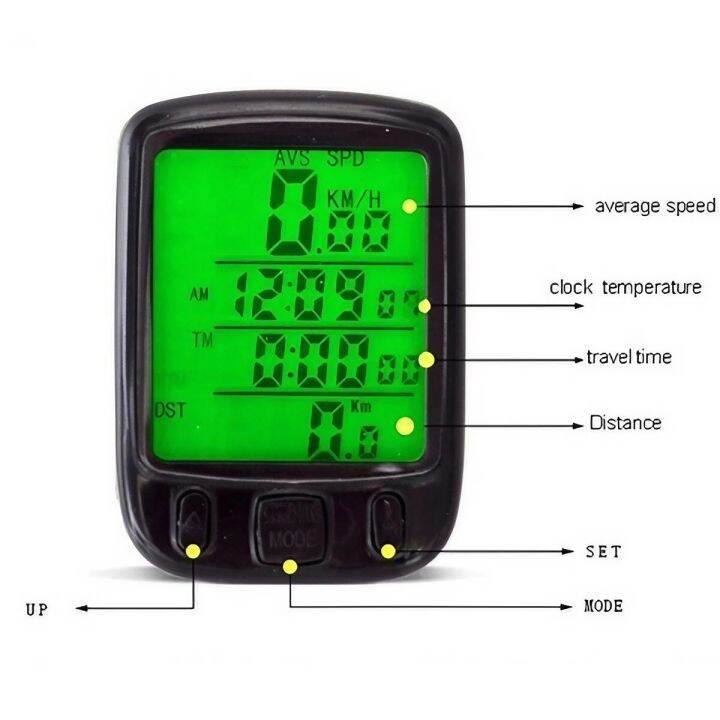 เครื่องวัดระยะทางจักรยานจักรยานดิจิตอลจอ-lcd-กันน้ำสำหรับจักรยานคอมพิวเตอร์จับเวลาวัดระยะทางวัดระยะทางจักรยาน