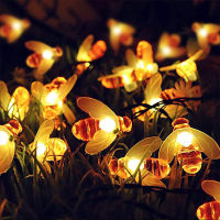 Solar Panle Powered Cute Honey Bee Led String Fairy Light10M 50leds Bee Outdoor Garden Fence Patio Christmas Garland Lights